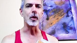 Nasty daddy Richard Lennox jerks off in the tub and blows cigarette smoke in your fac