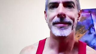 Nasty daddy Richard Lennox jerks off in the tub and blows cigarette smoke in your fac