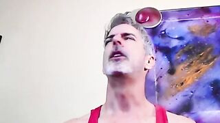 Nasty daddy Richard Lennox jerks off in the tub and blows cigarette smoke in your fac