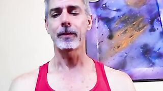 Nasty daddy Richard Lennox jerks off in the tub and blows cigarette smoke in your fac