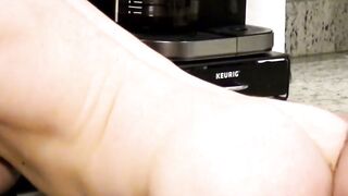 Unshaved Stevie Trixx pussy fucked hardcore in the kitchen