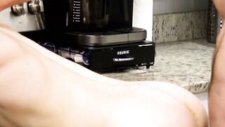 Unshaved Stevie Trixx pussy fucked hardcore in the kitchen