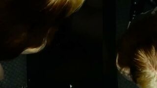 POV of tattooed babe Skye Mae giving her first gloryhole blowjob