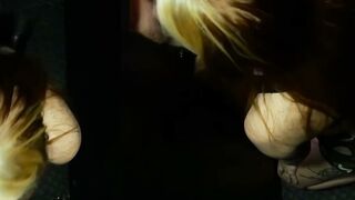 POV of tattooed babe Skye Mae giving her first gloryhole blowjob