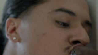 I sucked Jordan Jamesons black cock before he ravaged my shaved hole