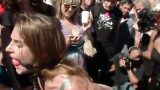 FolsomStreetFair2019 - BDSM Party with Big Ass Blonde Slut Submissive Domination