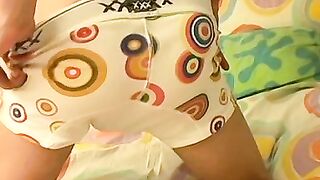 Cute cock guzzler lowers his undies and masturbates solo