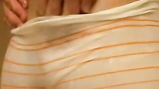 Undie wearing homosexual takes a shower and masturbates