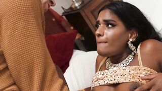 Hot babe Suraya Ndia gives her fiancÃ© footjob and sloppy blowjob