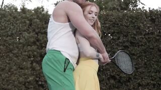 Petite Redhead Teen Rides Her Coach's Massive Dick - Huge Load on Ass