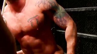 Buff Guy's Bound Bondage Throat Fucking with Submission Training