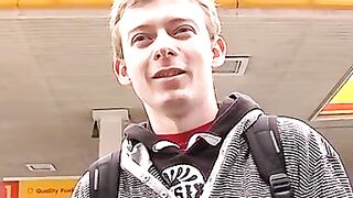 Twinks Traveling Companion Gets Fucked Hard in Public