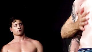 Blind Fold Threesome - Hot Guys Fucking Blonde Guy With Two Sexy Men