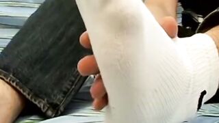 Hunky barely legal Guy - Hot Foot Job & Handjob with Porn Star Kyle Valeske