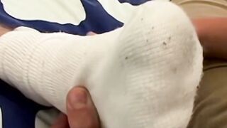 barely legal Hunk's Footjob & Facial - Hot Guy Licks His Own Semen