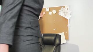 Boss Lady Fucks Employee In Office For Raise - Busty Trans Sexual Seduces Male