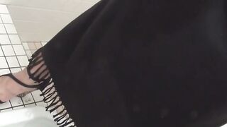 Asian Babe's Daring Public Toilet Adventure - Peeking Tom Captures Innocent Girl