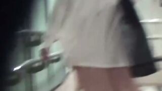 Asian Teen's Restroom Adventure - Close-Up Pussies Splash Fetish