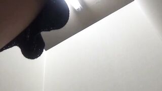 Asian Pussy Leaks Urine Through Soaking Wet Panties In Public Port-O-Potty