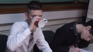 Office Fucked Hard - Bareback Threesome with Aaron Aurora & Shaun Mann
