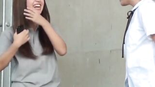 Japanese School Girls Outdoor Pee Party - Teenagers Fool Around In Public