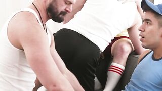 Muscular Daddy Domination - Two Muscle Bears Fucking Their Twink Pupils