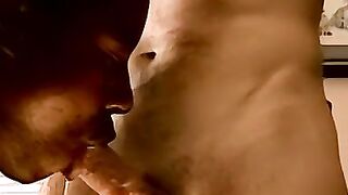 Maturity Matters - Older Guy Wanking Off Before Black Gay Blowjob