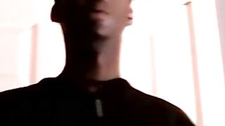 Black Amateur Teen Stroking Big Dick & Erupting in Orgasm
