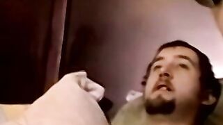 Hairy Amateur Stroking His Unshaven Dick And Shooting A Huge Load