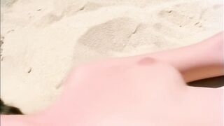Group sex on a German beach, upscaled to 4K