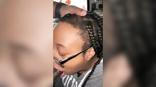 Black 19 Yo POV Bj w/ Mouth Cummed