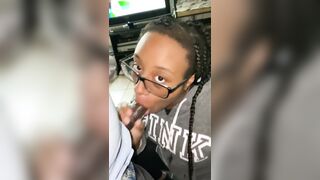Black 19 Yo POV Bj w/ Mouth Cummed