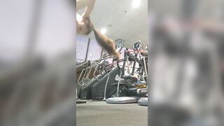 Cute gym bunnies downblouse camel toe bend over