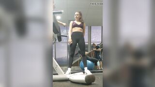 Cute gym bunnies downblouse camel toe bend over