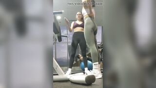 Cute gym bunnies downblouse camel toe bend over