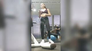 Cute gym bunnies downblouse camel toe bend over