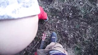 Pounded a singing women into the woods by the road
