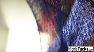 sexy Nicole strokes herself to completion after a sex tease