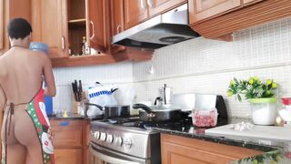 Cooking Skank - Beauty African Cook and Fucked inside the