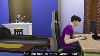 chinese Milf Helping Sick Fat Son To Have Sex For