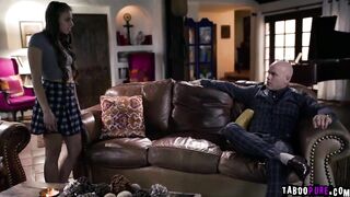 Disobedient barely legal Gia Derza punished sexually by her stepdad