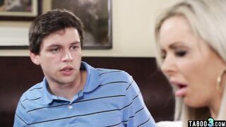 Big Titted blonde older stepmom Nina Elle consoling herself on stepsons