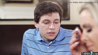 Big Titted blonde older stepmom Nina Elle consoling herself on stepsons