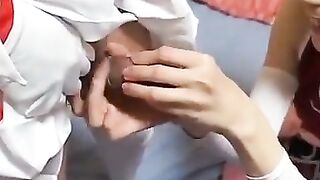 Cross-Dresser Threesome - Three Hot Guys Masturbate In Unison