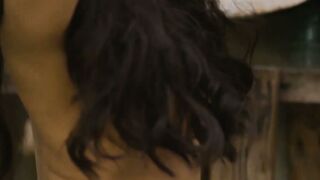 Petite Black Milf Stripping Outdoors - Shower Scene with Nudity