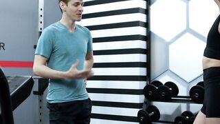 Early Morning Gym Workout With A Twist - Client's Dick Gets Blowjob From Trainer