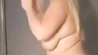 BBW Chubby Girl Rides Dildo to Husband's Watching & Jerking Off