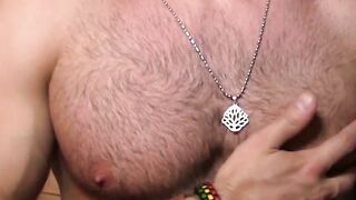 Hairy Porn Star's Solo Masturbation Session - Older Man Wanking Off