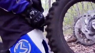 Dirt Bike Riding Teen Boy Shows Off Skills In The Forest - Outdoor Adventure