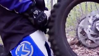 Dirt Bike Riding Teen Boy Shows Off Skills In The Forest - Outdoor Adventure